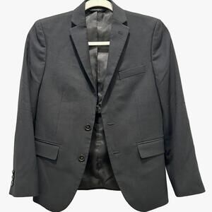 Ralph Lauren 2 Button Suit Jacket Blazer "Charcoal Gray" w/Tie - Boys 12R